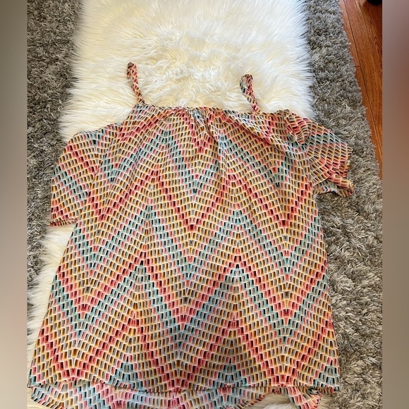 Multicolor Cold Shoulder Top - Picture 1 of 1
